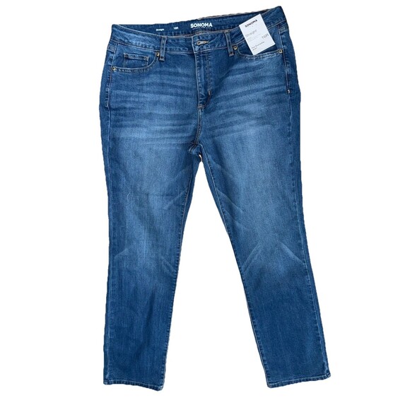 Sonoma Denim - NWT Sonoma Womens 16R The Everyday Jean Striaght Mid Rise Blue Denim Jeans
